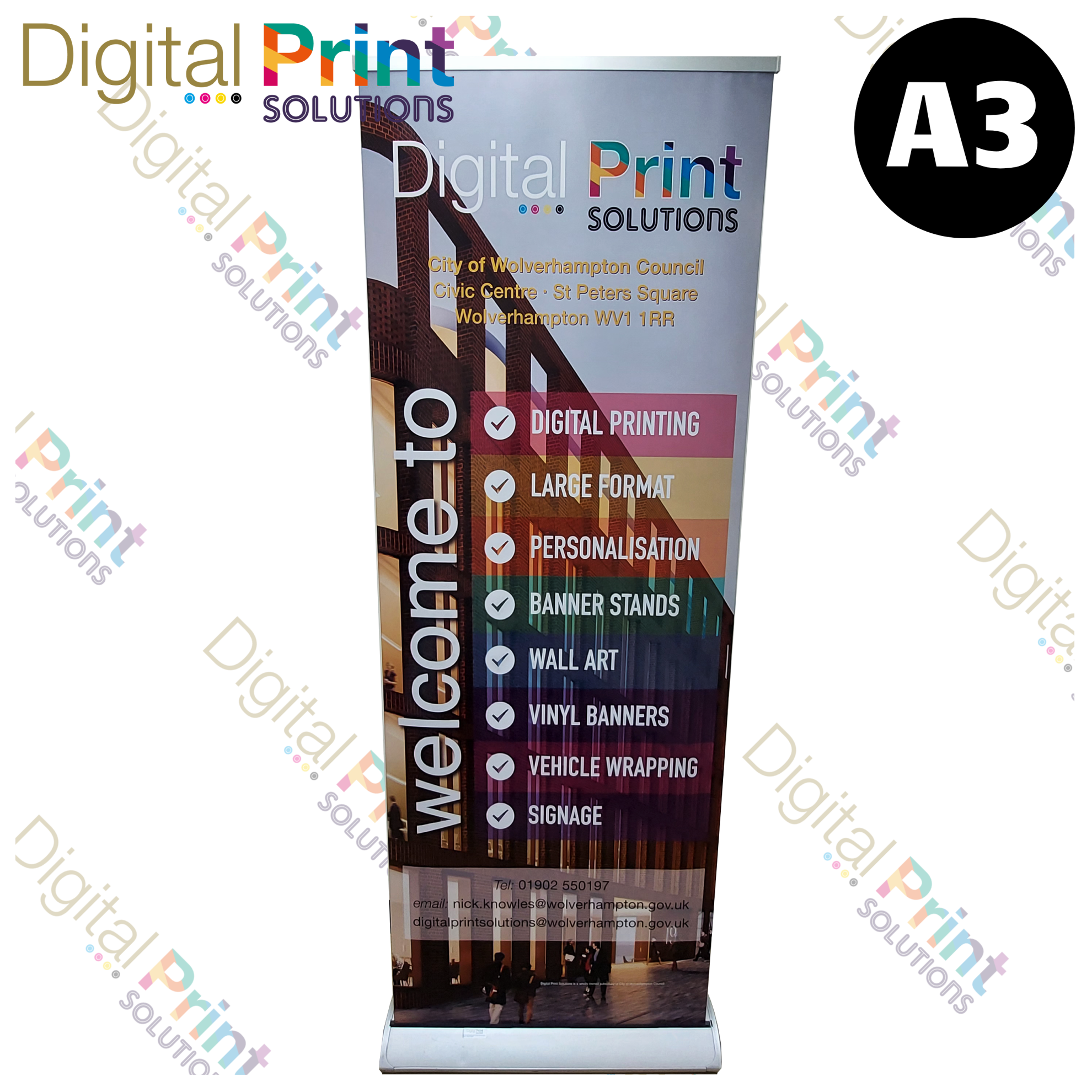 Digital Print Solutions. ROLLER BANNERS - MINI A3