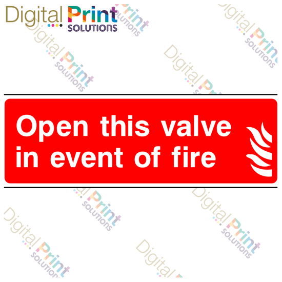 Picture of OPEN THIS VALVE IN EVENT OF FIRE